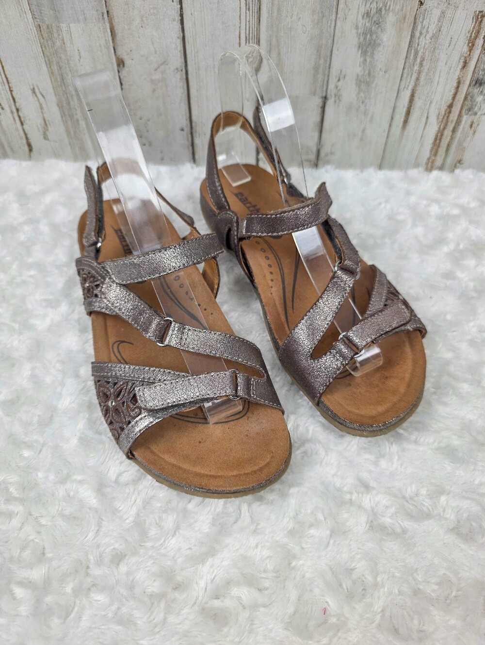 Earth Maui Copper Leather Adjustable Sandals Size 7.5